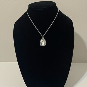 Macy’s Charter Club Pendant Necklace Elegant Teardrop Crystal Silver Chain
